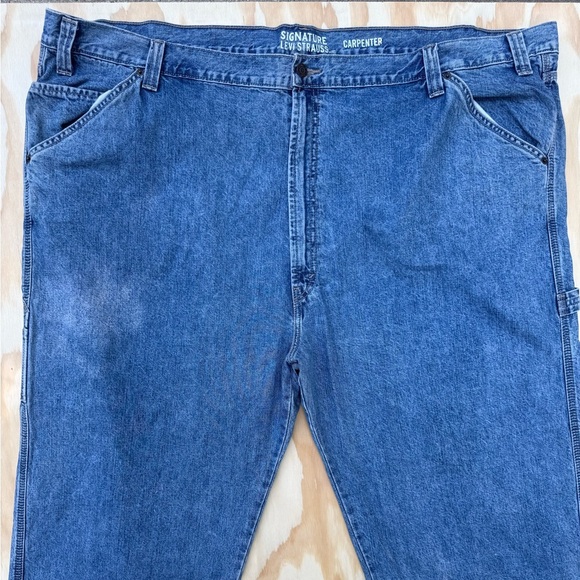 Levi Strauss Signature Men's Big & Tall Carpenter Jeans, Light Indigo, W52 X 30L - Picture 5 of 14